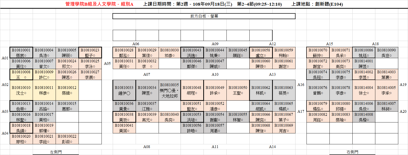 座位圖